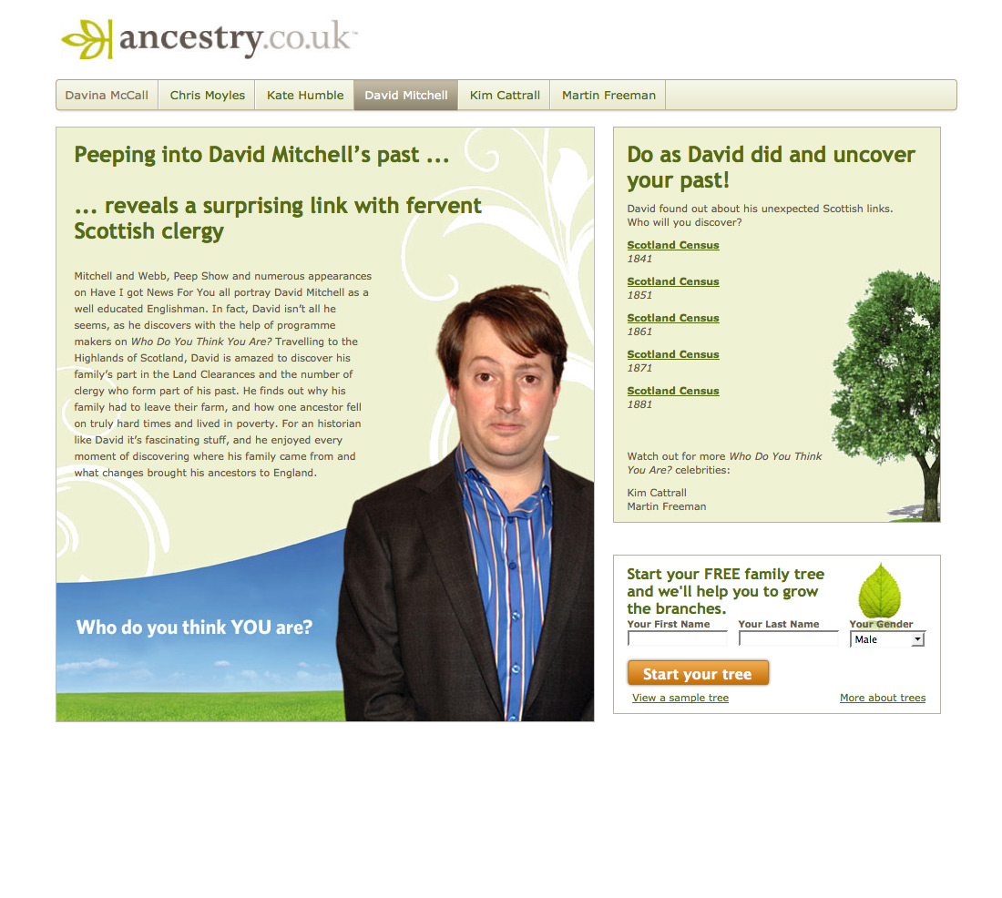 Ancestry.co.uk - Microsite